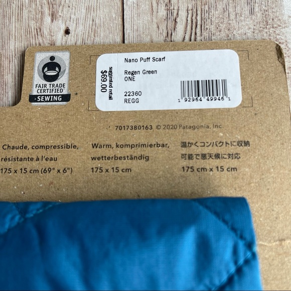 PATAGONIA NANO PUFF SCARF WEATHER RESISTANT BLUE - Picture 6 of 7